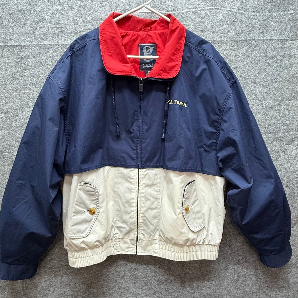 Gear For Sports Windbreaker Mens XL Ryder Cup 1999 Poly Cotton Blue Colorblock
